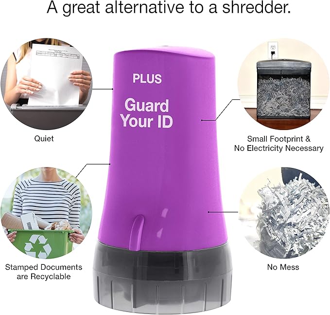 Identity Theft Protection Roller 3-Pack Advanced 2.0 Security Stamp by Guard Your ID (Regular 3-Piece, Purple)