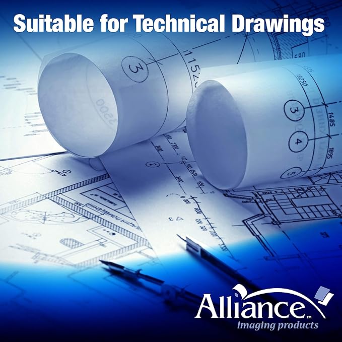 Alliance Wide Format Paper Rolls Bond Engineering (20lb | 4 Rolls, 12 In x 500 Ft | 3" Core)