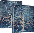 3 Ring Binder 1.5 in Recipe Binders 1 Pcs Tree of Life | Decorative Client Records with Clip 3 Clear Interior Pockets for 200 Sheets Letter-Size(11" x 8.5") Paper PVC Cover Folder