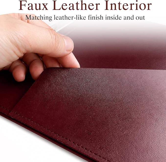 Vintage Faux Leather 3-Ring Binder, 2-Inch Spine, Round Ring, Fits Letter Size 8.5" x 11" Paper, Built-in Interior Pockets, Professional Document Binder (Red, 2 Inch)