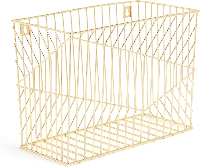 U Brands Metal Hanging File Organizer, Letter Size, Desktop Accessory, Vena Collection, Gold (Pack of 6)