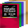 Hygloss Products Metallic Cardstock Sheets - 25 Sheets, 22” x 28” - 5 Assorted Colors - Sturdy 10 pt. - Foil Paper for Crafts, Scrapbooking, Posters & Decorations