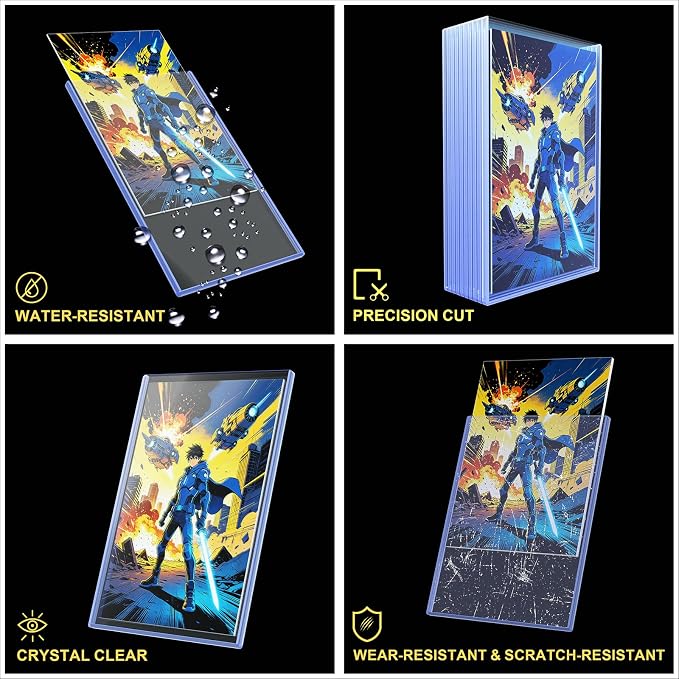 10ct Silver Age Comic Book Toploaders - Crystal Clear Rigid Protectors | Protect Silver Age Comics from Scratches, Dust and Moisture, Rigid Clear Holders Provide Safe Storage and Display Protection