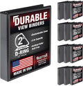 Samsill Durable 2 inch 3 Ring Binder, D Ring Binder, 100% Recycled Chipboard, Black, 12 Pack