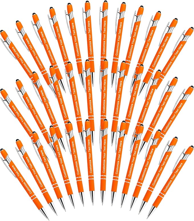 Qingxily Custom Pens Bulk - Up to 300 Personalized Stylus Ballpoint Pens With Free Engraving - Customized With Your Name, Text, Message for Business, Graduation, Anniversaries - Colorful 36 Pcs