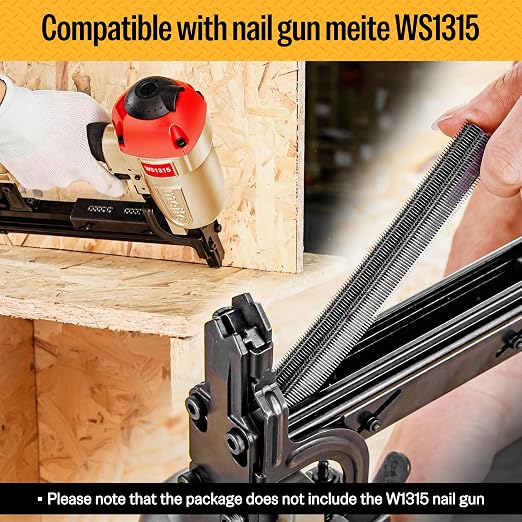 meite Corrugated Fasteners MC1238, 1/2-Inch Crown, 3/8" Length, 3,500 PCS | 25 Gauge Corrugated Staples, W Staples, for Pneumatic Corrugated Tools, for Woodworking Projects