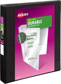 Avery Durable View 3 Ring Binder, 1" Slant Rings, 1 Black Binder | For Daily School, Home and Office Use, Tear-Resistant Spine, DuraEdge Split-Resistant Edges, Clear Customizable Overlays