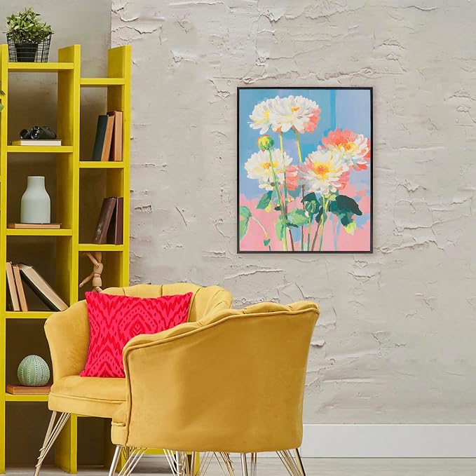 'Colorful Chrysanthemum Impressions'| Framed Giclee Art | Stupell Industries | Black, 24 x 30 Inches, Easy to Hang and Sturdy, Made in USA, by Sisi and Seb