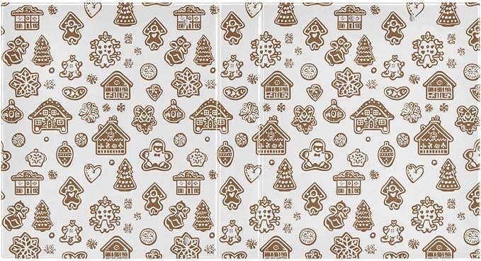 Winter Gingerbread Cookies Brown and White 3 Ring Binder 1.5" Decorative D-Ring Binder with Clipboard&3 Clear Pockets, Holds 200 Sheets A4 Size Paper Waterproof Binders for School Home Office|2 Pack