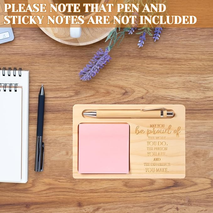 20 Pcs Back to School Teacher Appreciation Gifts Bulk Wooden Sticky Note Holder Motivational Thank Your Gift Inspirational Sticky Notes for Teacher Back to School (Proud)