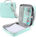 3-Inch 3-Ring Zipper Binder with Shoulder Strap and Multiple Pockets | D-Ring Zip Up Binder with 700 Sheets Capacity, Compatible with 13" MacBook/Tablet, for Middle School, Office, Mint Green
