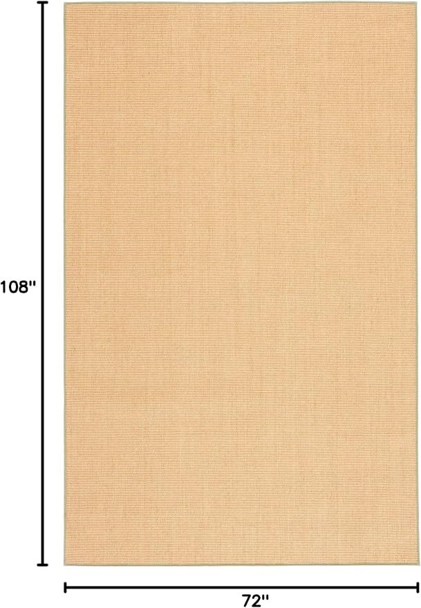 Martha Stewart x SAFAVIEH Area Rug Collection - 6' x 9', Natural & Green, Sisal & Jute, Farmhouse Style, Ideal for Living Room, Bedroom, Office, Dining Space (MSR9501E)
