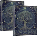 3 Ring Binder 1.5 in Recipe Binders 1 Pcs Tree of Life | Decorative Client Records with Clip 3 Clear Interior Pockets for 200 Sheets Letter-Size(11" x 8.5") Paper PVC Cover Folder