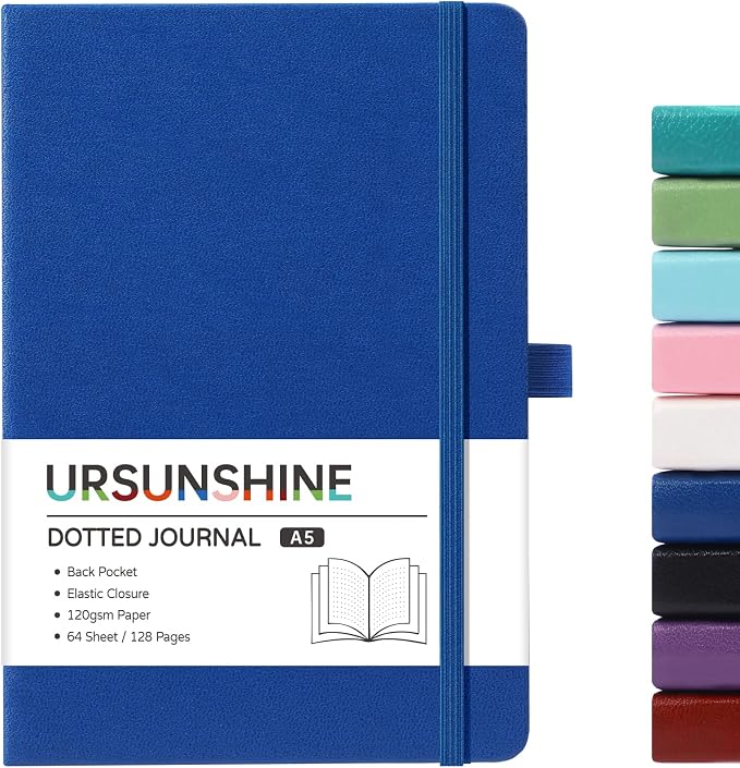 Dotted Journal/Notebook - Dot Grid Hard Cover Notebook, 5.3'' x 8.26''
