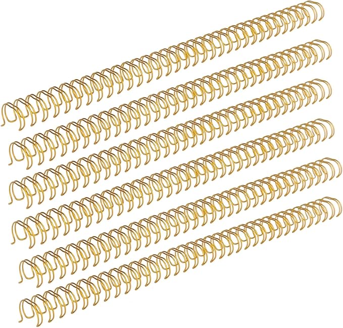 Hilitand 100pcs Plastic Spiral Binding Coils, 3:1 Pitch, 1/2in Diameter 34 Loop Spiral Binding Spines for Office Documents 100 Sheets Capacity (Gold), HILITANDG4G29CKZI0-11