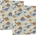 Dinosaur Doodle Pattern Round Ring Binders 1.5 Inch Galaxy Space Blue 3 Ring Clipboard Binder for Office School Work Supplies File Folder Document 200 Sheet Capacity Easy Open 2 Pieces