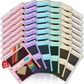 Lanpn 72 Pcs Pencil Pouch for 3 Ring Binder, 3 Pocket Zipper Binder Pouch Bulk, 9"x11" Binders Pencil Case, Pastel School Supplies for Girl Boy Student, Reinforced Grommets, Clear Window, Micro Mesh