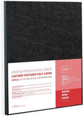 Binditek 16 Mil Leather-Textured Polycovers, 8.5x11 Inches, Black, 50 Pack | Leather-Textured Binding Covers, 8.5x11 Inches Letter Size, Plastic Binding Presentation Covers, Square Corners, Unpunched