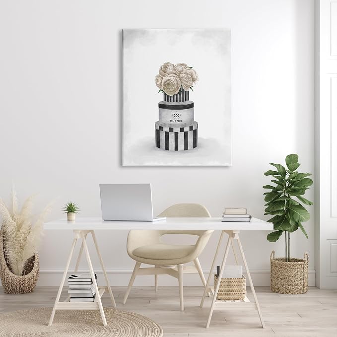 Fashion Flower Box Glam Floral, 36 x 48 Inch Canvas Wall Art | Stupell Industries · By Ziwei Li · Ready to hang · Chic accent for living room or bedroom · Made in USA