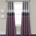 Lush Decor Night Sky 100% Blackout Lined Window Curtain Panel, Single, 42" W x 84" L, Purple & Gray - Sparkle Sequins & Color Block - Modern Glam Decor - Blackout Curtains For Bedroom & Living Room