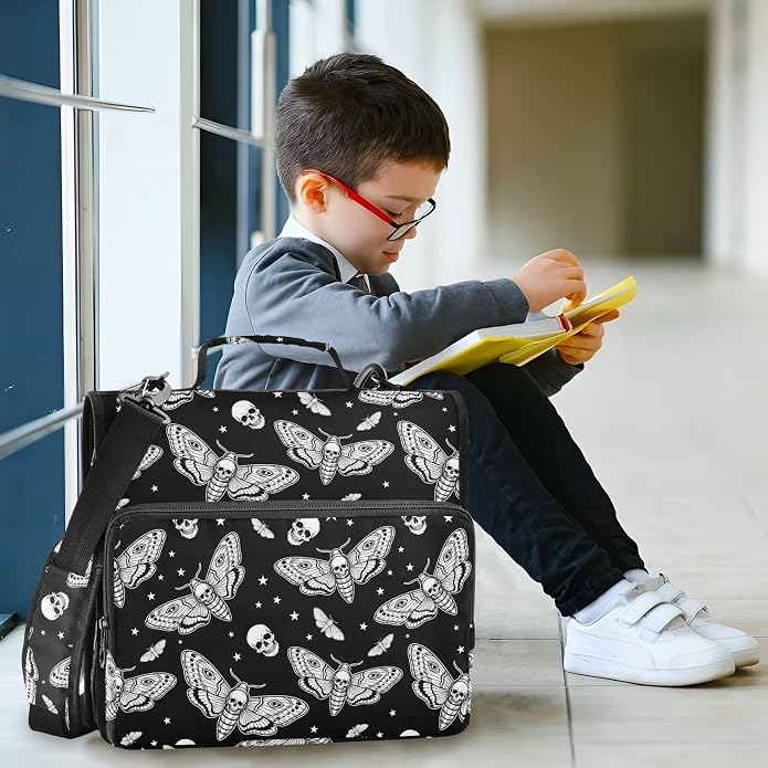 Zipper Binder Bag 3 Ring File Folder Portfolio Organizer Zippered Binder Bags with Strap Fits Laptop Women Men