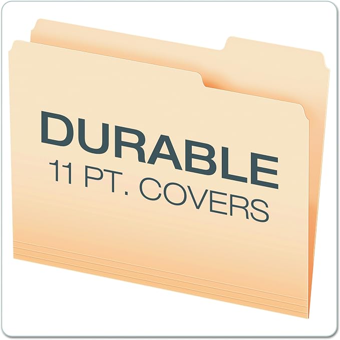 Pendaflex File Folders, Letter Size, Manila, 1/3 Cut, 100/BX (752 1/3-3) (Pack of 5)