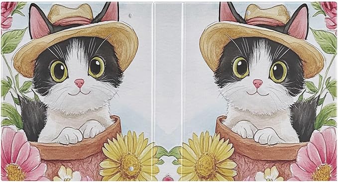 Cat Round Ring Binders 1.5 Inch Sunflower 3 Ring Clipboard Binder for Office School Work Supplies Document 200 Sheet Capacity Easy Open 2 Pieces
