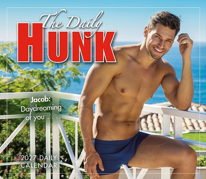 Daily Hunk 2027 Daily Desk Calendar: Boxed Page-a-Day Eye Candy Calendar with Day-to-Day Hot Guys, Sexy Smiles & Shirtless Hunks