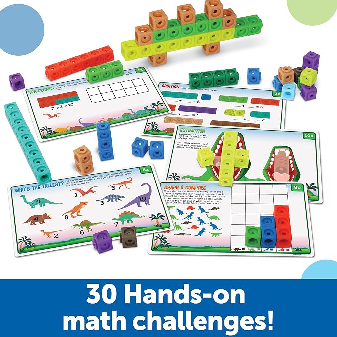 Learning Resources MathLink Cubes Activity Set: Dino Time