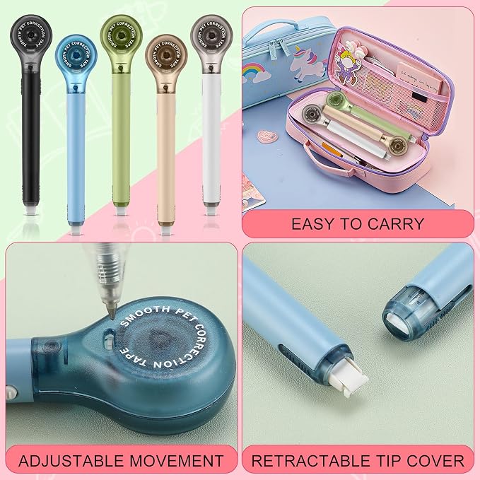 Gersoniel 25 Pack Correction Tape Pen for School Office,Natural Color