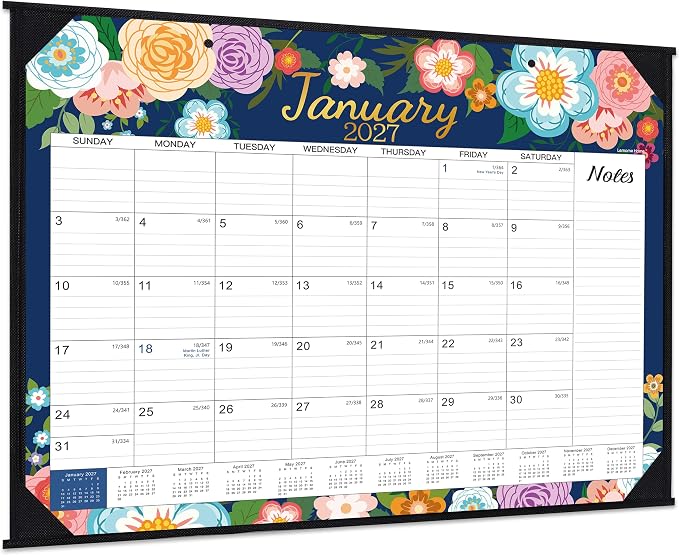 2027 Calendar - 2027 Desk Calendar Large, JAN. 2027 - DEC. 2027 | Large Desk Calendar 2027, 22" x 17", Desktop Calendar with Corner Protectors, Desk Pad, To-Do List, Note for Daily Use - Blue