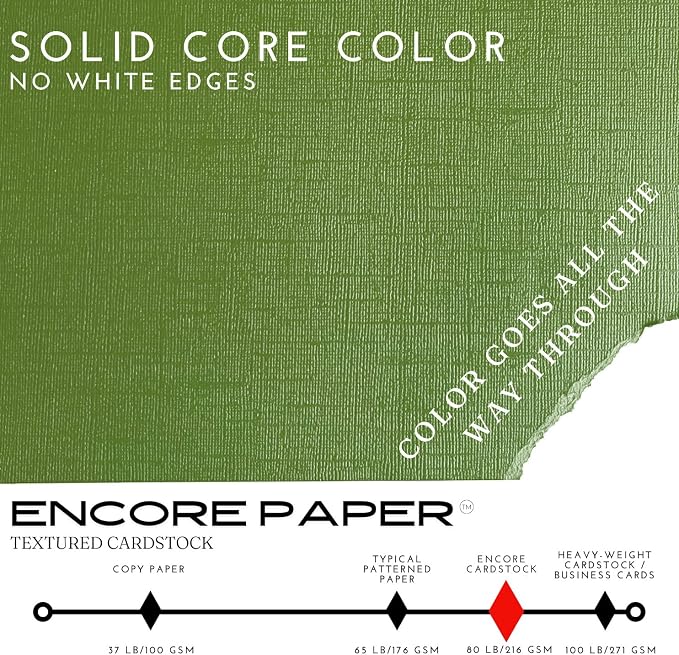 Forest Moss—12x12 Textured Cardstock | 80lb Textured Green Scrapbook Paper | Premium Cardstock for Cricut Cutting | 25 Sheets