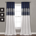 Lush Decor Night Sky Window Curtain Panel, Single 42"W x 95"L Navy & White - Sequin Backdrop Curtain - Room Darkening Curtains For Bedroom - Glam Decor