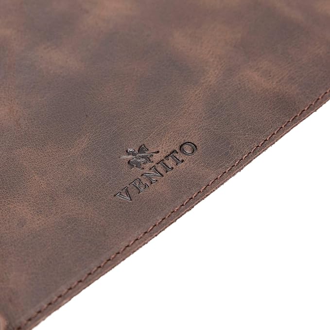Premium Leather Desk Pad Mat (36 X 19 inch) - Large Desk Mat for Keyboard and Mouse Home Office Accessories (Coffee Brown)