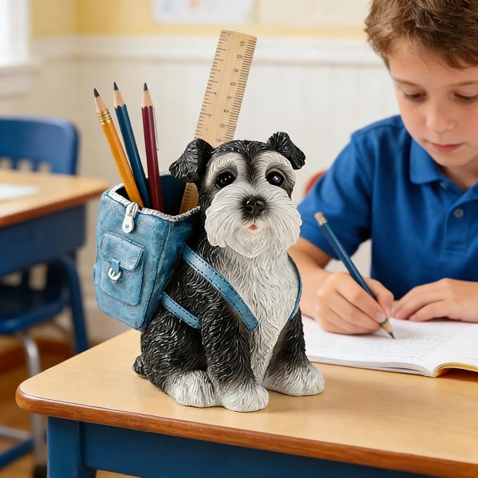Funny Dog Pen Holder, Pen Holder for Desk Cute, Pencil Holders, Schnauzer Gifts for Women Men Dog Lover Gifts Desk Pen Organizer for Home Office School Decoration