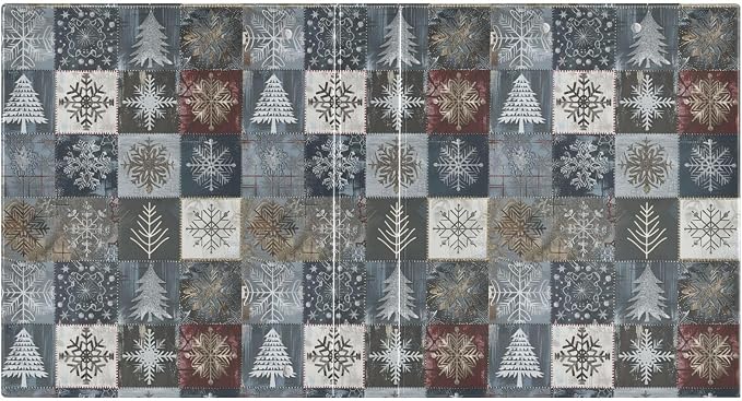 Rustic Winter Christmas Tree 3 Ring Binder 1.5" Decorative D-Ring Binder with Clipboard&3 Clear Pockets, Holds 200 Sheets A4 Size Paper Waterproof Binders for School Home Office