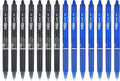 Pilot, FriXion Clicker Erasable Gel Pens, Fine Point 0.7 mm, Pack of 14, Black & Blue