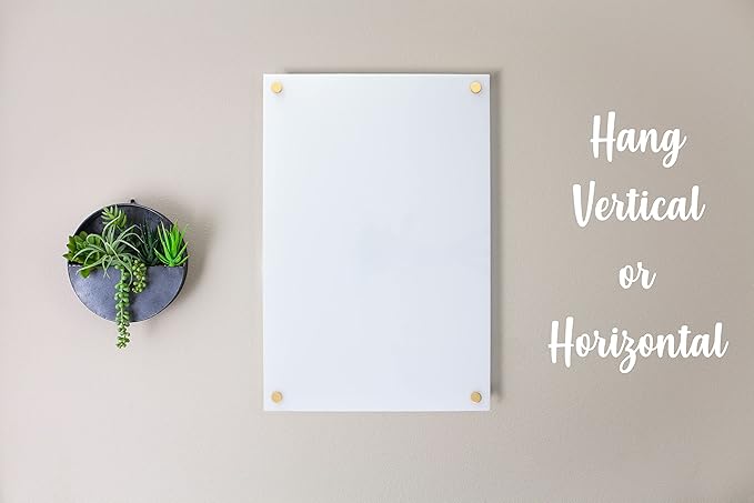 Acrylic Dry Erase Board for Wall with Stylish Border - Shipped Next Day, Made in USA, Non-Magnetic Whiteboard, Wall Mounted Board, Easy to Clean (White - 24x36)