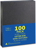 Binditek 16 Mil Sand-Textured Binding Covers, Letter Size, Black, 100 Pack | Plastic Binding Covers, 8.5" x 11", Subtle Matte Finish, Square Corners, Unpunched, Ideal for Business Reports and Proposals