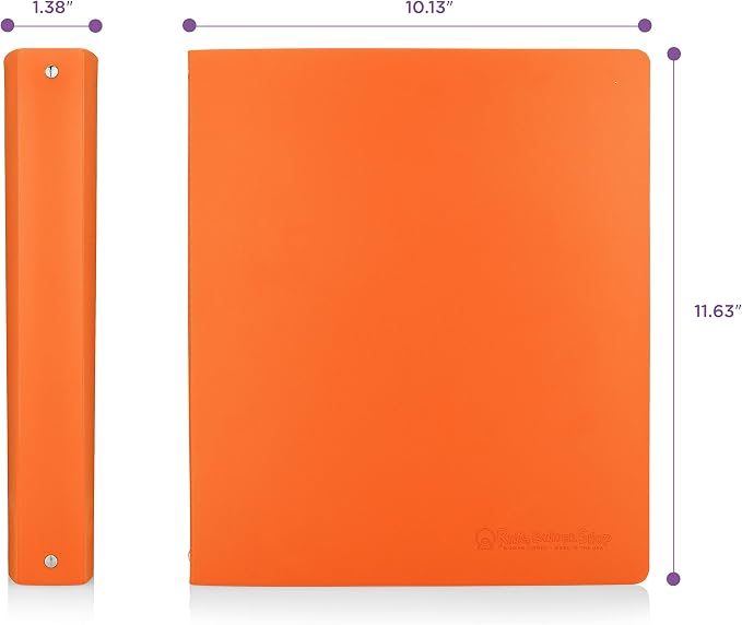 Premium Economy 3 Ring Binder, 1 Inch Pull-Open Round Rings, Holds 175 Sheets, Flexible, Lightweight, 4-Pack, Side Opening, Orange