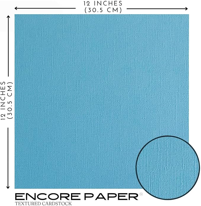 Blue Topaz—12x12 Textured Cardstock | 80lb Textured Blue Scrapbook Paper | Premium Cardstock for Cricut Cutting | 25 Sheets