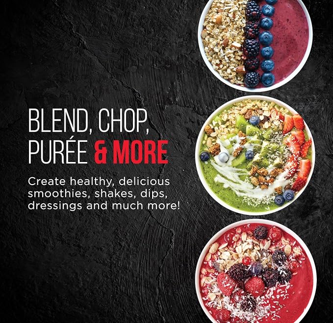 Chefman Personal Ultimate Kitchen Blender, Quick Portable Blending of Shakes, Smoothies, Baby Food & Juice, 2 Travel Cups, Cover & Drinking Rim, 6-Piece Set, Dishwasher-Safe Stainless-Steel Blade