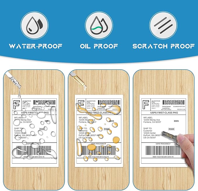 MFLABEL 4x6 Thermal Shipping Labels - 12 Rolls of 250, Perforated & Smudge-Proof Direct Thermal Labels Compatible with Rollo, Zebra, for Amazon UPS FedEx Shopify