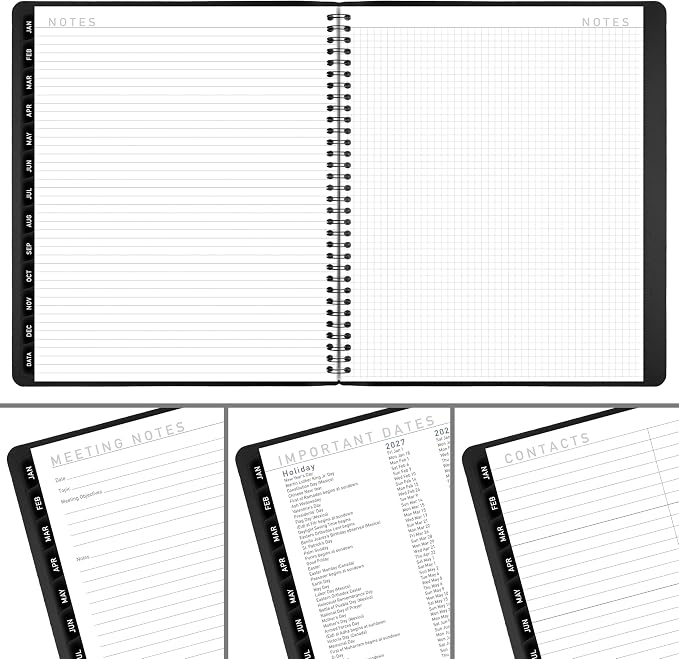AT-A-GLANCE 2027 Planner, Monthly, 9" x 11", Contemporary, Black (70260X0527)