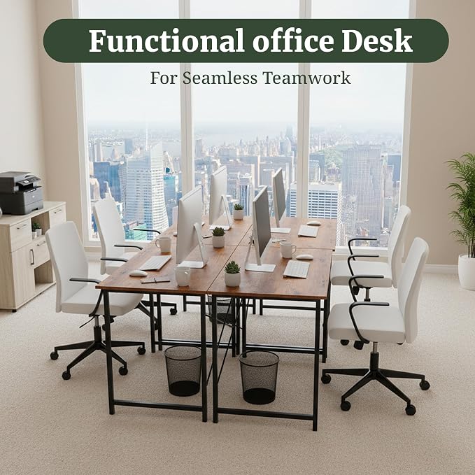 40 Inch Computer Desk, Writing Desk for Home Office Bedroom Study Room | 265 lb Capacity, Reinforced X-Frame, Waterproof MDF Top, Scratch-Resistant Surface, Easy Assembly, Brown