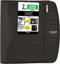 Five Star Zipper Binder, 2-Inch Capacity, 3 D-Rings, Exterior Zippered Pockets, Interior Mesh Pouch, Easy Grip Spine, Black Cover (66352)