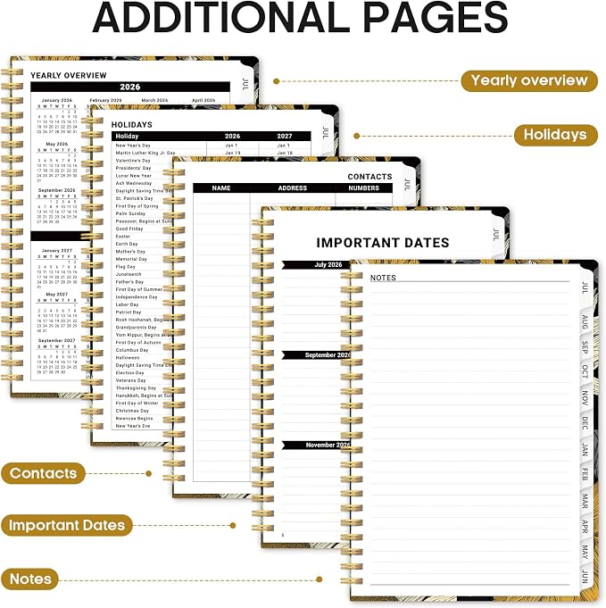 Planner 2026-2027, Monthly & Weekly Jul 2026-Jun 2027 Planner Calendar