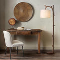 Retro Farmhouse Floor Lamp for Nursery Living Room Rustic Standing Lamps Tree Trunk Deco Modern Country Vintage Wood Floor Lamp（Brown）