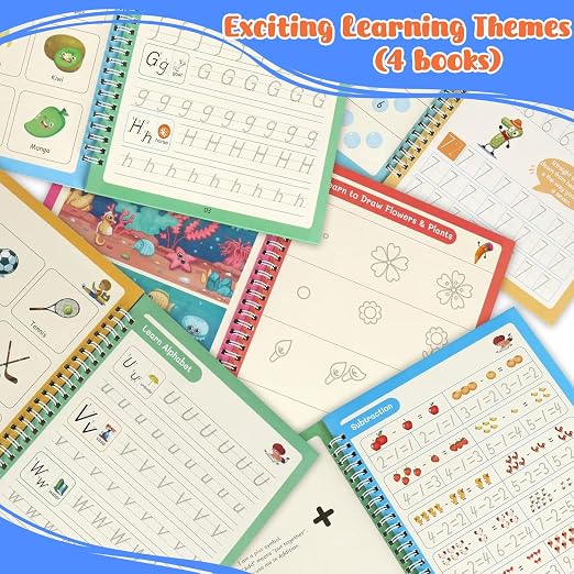 Large Magic Grooved Writing Practice Book-Reusable Handwriting Practice for Kids 8-10- Pre k workbooks