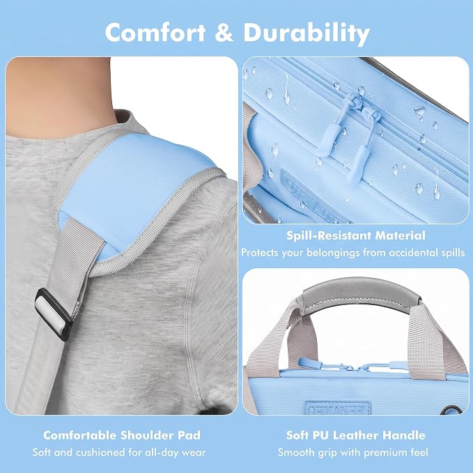 3-Ring Zipper Binder Organizer with Shoulder Strap, 2 Inch Binder | 500 Sheets Zip Up Binder Bag with Multiple Pockets & Storage, Laptop, Books Organizer for School Students and Teachers